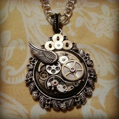 Image for: Steampunk clock parts pendant