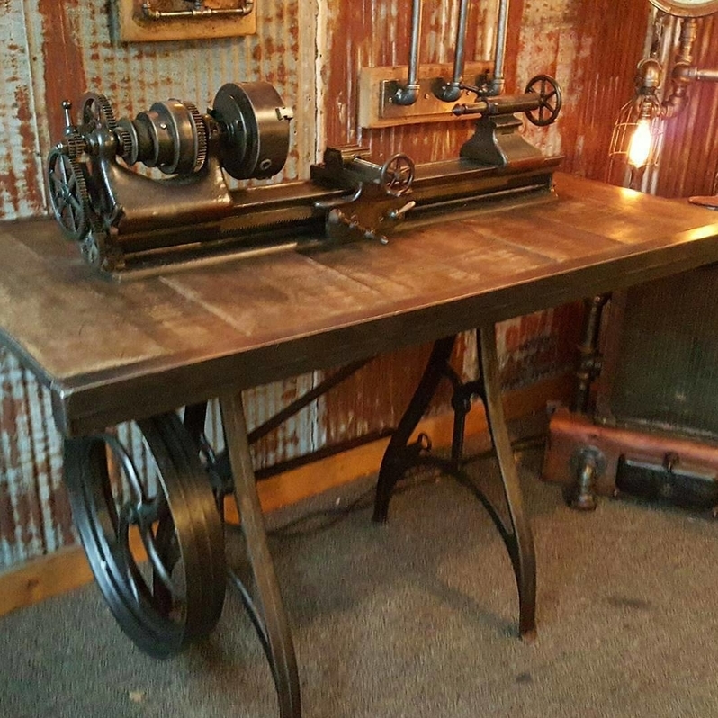 Image for: Barnes metal lathe pub table