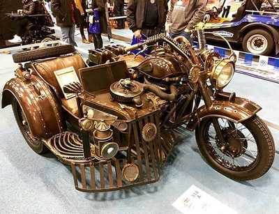 Image for: 59 KMZ K-750 steampunk bike at Hot Rod & Rock Show