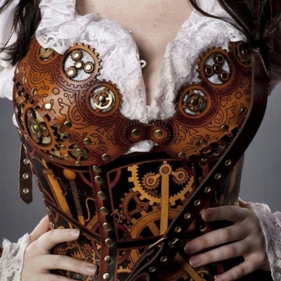 Image for: Leather cogs corset