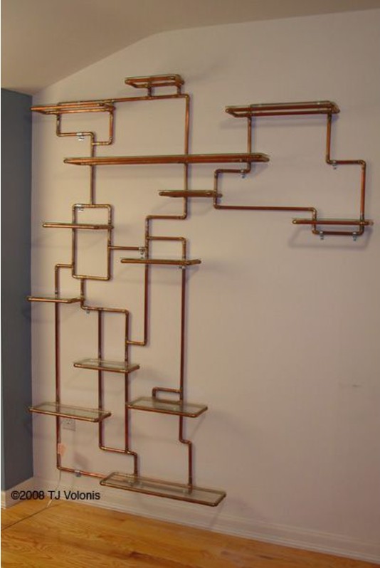 Image for: Copper pipe shelves