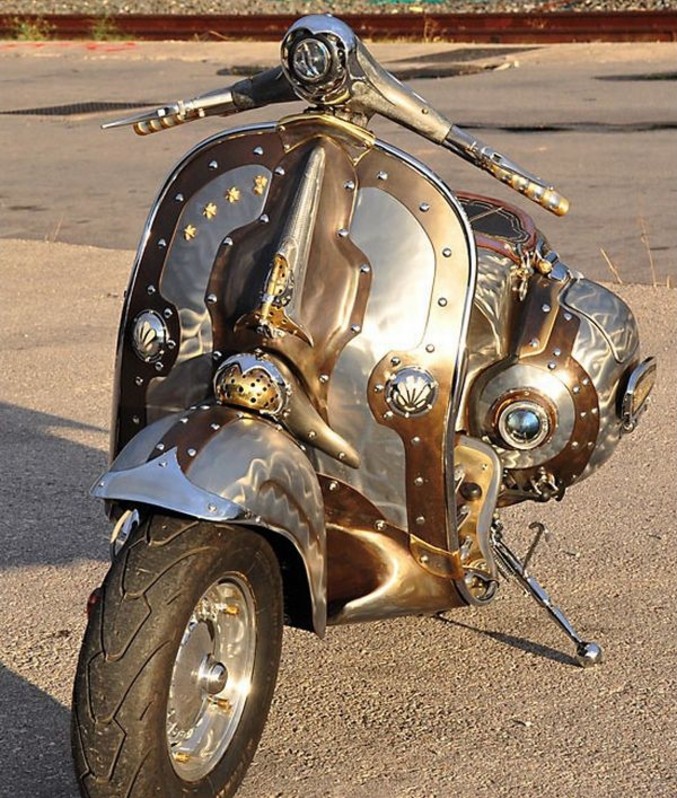Image for: Steampunk Vespa Piaggio scooter modded by greek artist