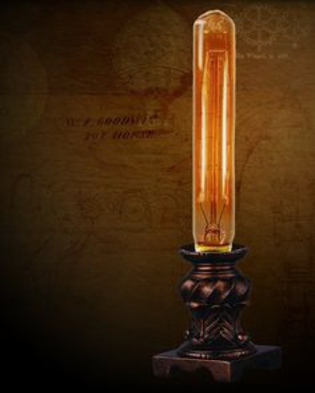 Image for: Steampunk Candle Lamp Edwardian Table Lamp by SteamLab