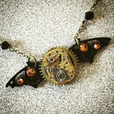 Image for: Steampunk necklace with Swarovski Crystals