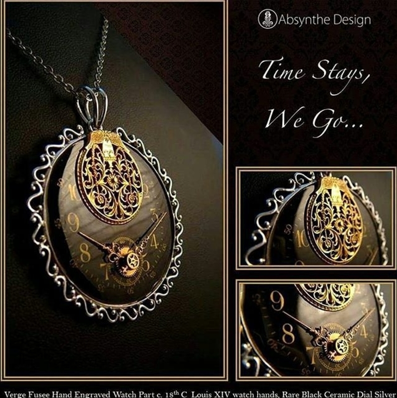 Image for: Steampunk clock necklace