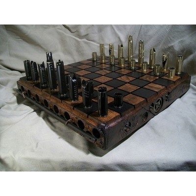Image for: Fantastic-looking Custom Made Steampunk Bullet Shell Chess