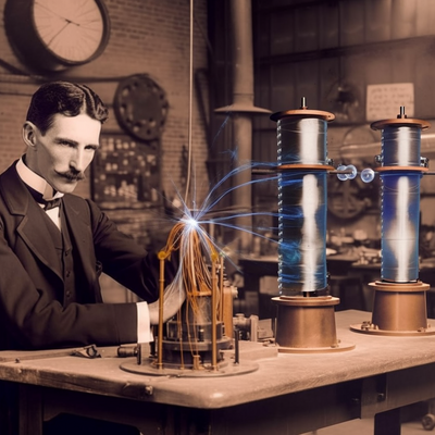 Image for: Tesla playing with... his tesla! 