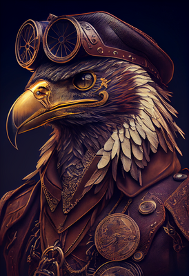 Image for: Eagle pilot in steampunk attire