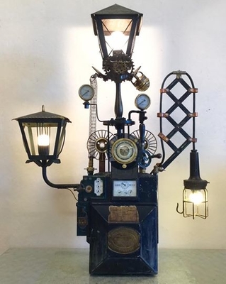 Image for: Steampunk Table lamp Made by Junk artist : Ivar Erlandsen 
